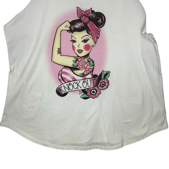TORRID White Breast Cancer Awareness Classic Tee Plus Size 2 Raglan 3/4 Sleeve - Picture 3 of 8